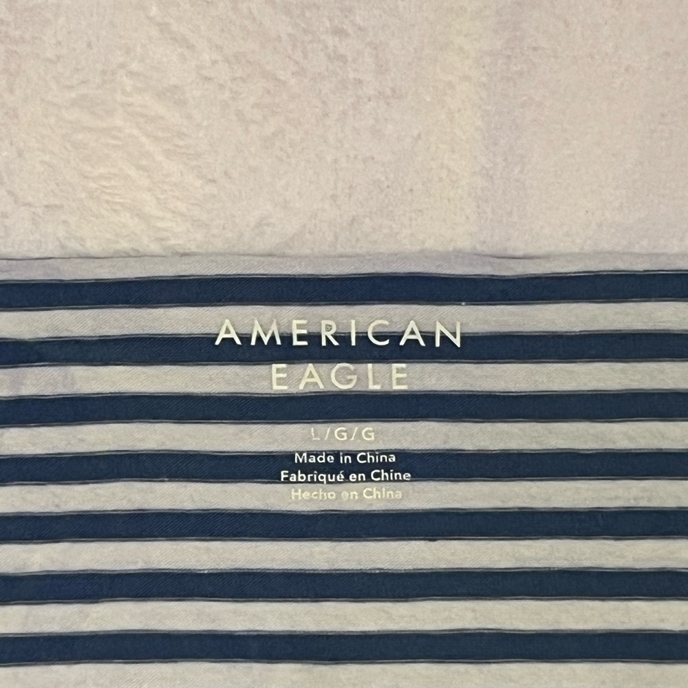 American Eagle Outfitters Navy and White Striped Crop Tube Top Size Large - Picture 2 of 4